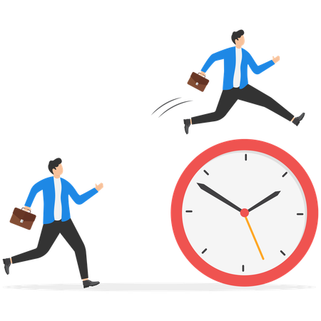 Business employees doing smart time management  Illustration