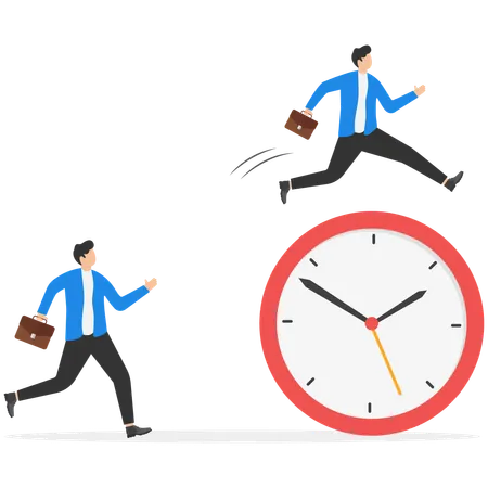 Business employees doing smart time management  Illustration