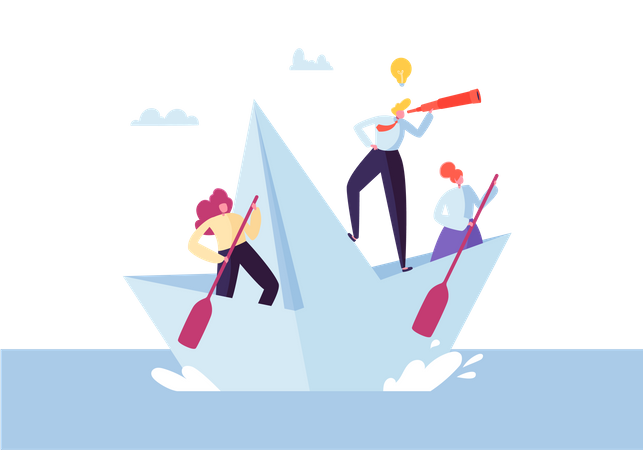 Business employees doing teamwork  Illustration