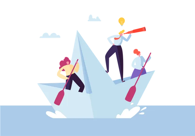 Business employees doing teamwork  Illustration