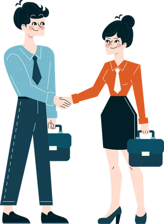 Business employees shaking hands  Illustration