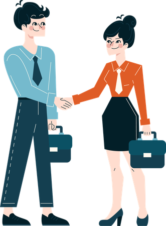 Business employees shaking hands  Illustration