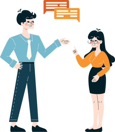 Business employees talking to each other  Illustration
