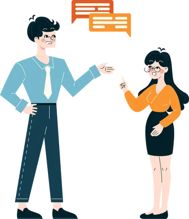 Business employees talking to each other  Illustration