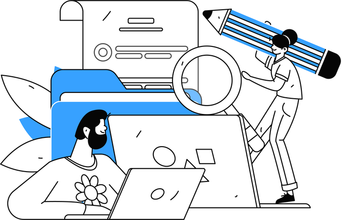 Business employees working on task  Illustration