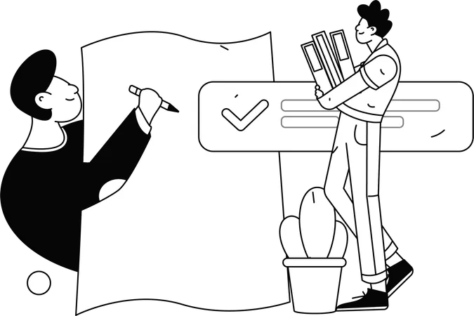 Business employees working on task  Illustration