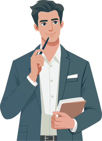 Business entrepreneur making business strategy  Illustration