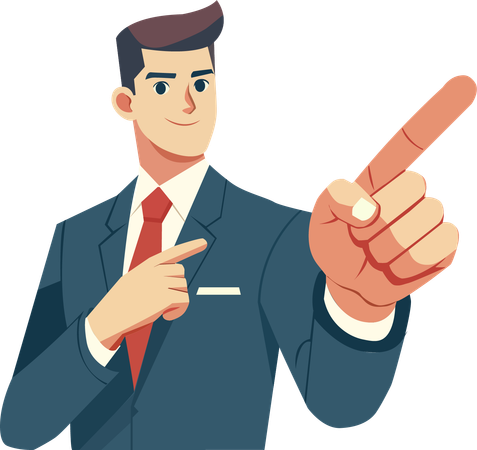 Business entrepreneur showing business vision  Illustration