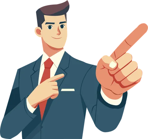 Business entrepreneur showing business vision  Illustration