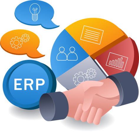 Business ERP collaboration  Illustration