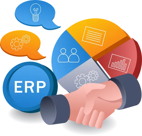 Business ERP collaboration  Illustration
