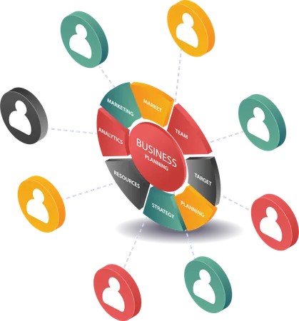 Infografiken zum ERP-Management für Unternehmen  Illustration