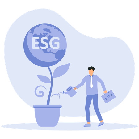 ESG-Geschäft oder Ökologieproblem  Illustration