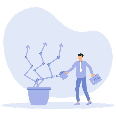 Business expansion through investment profit growth  Illustration