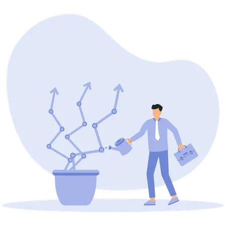 Business expansion through investment profit growth  Illustration