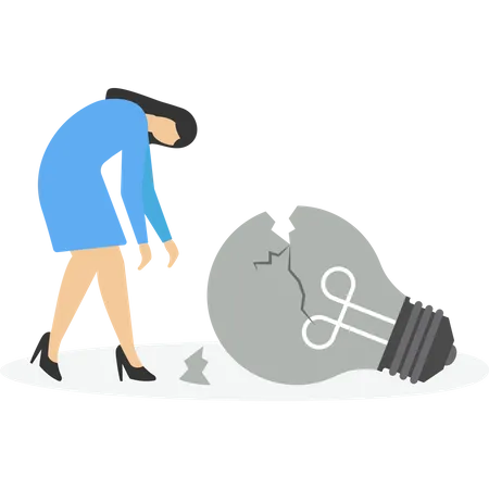 Depressed Because The Idea Was Broken Vector Illustration In Flat Style Illustration