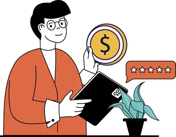 Business feedback researcher  Illustration