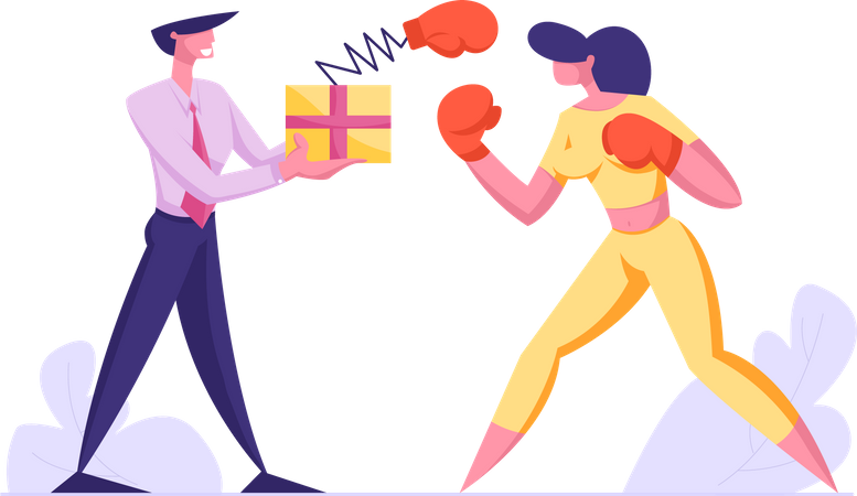 Business fight between employees  Illustration