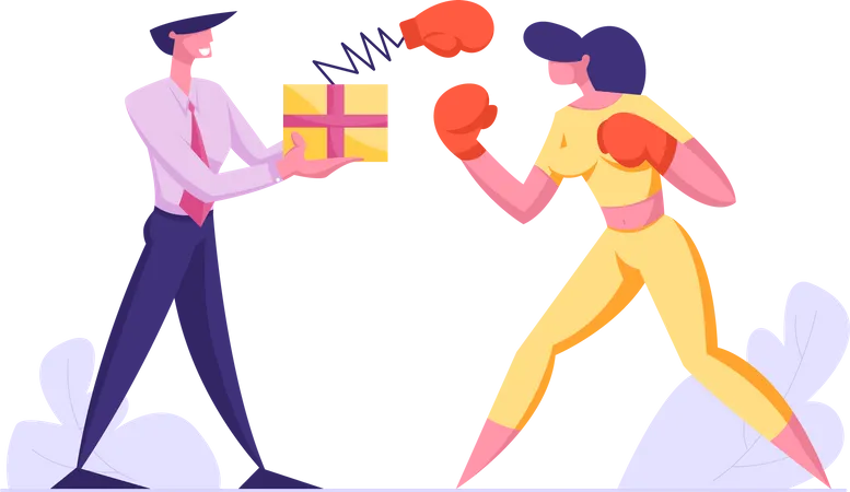 Business fight between employees  Illustration