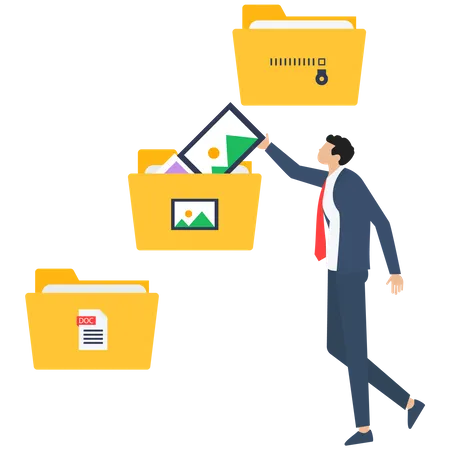 Business file management  Illustration
