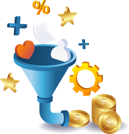 Business filter funnel  Illustration