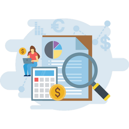 Business finance analysis  Illustration