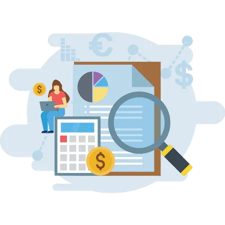 Business finance analysis  Illustration