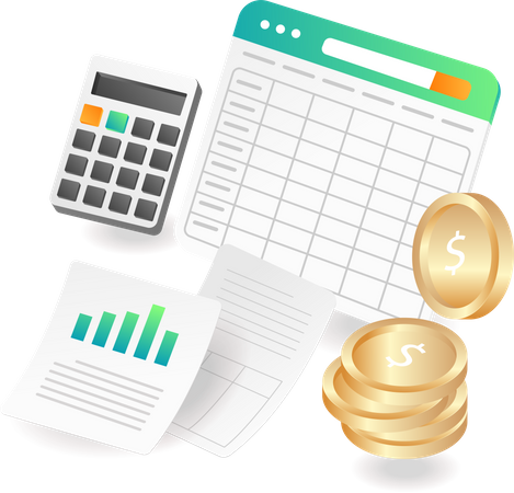 Business finance calculations  Illustration