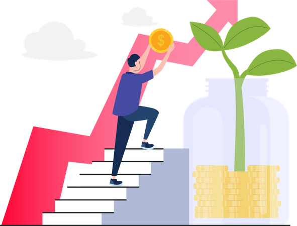 Business finance saving banking investment Illustration