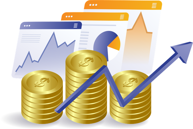 Business financial data analysis  Illustration