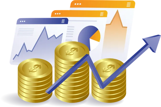 Business financial data analysis  Illustration