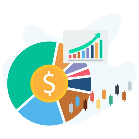 Business financial data  Illustration