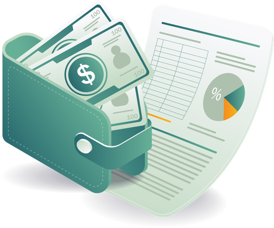 Business financial income and analysis data  Illustration