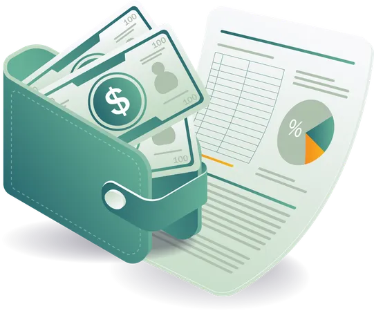 Business financial income and analysis data  Illustration