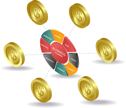 Business financial mechanisms  Illustration