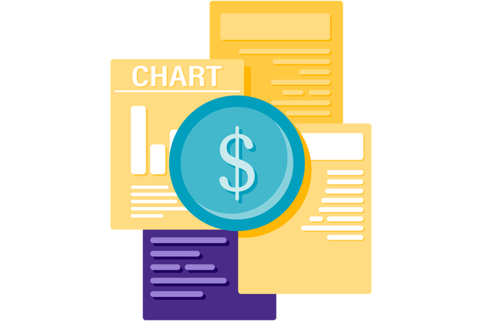 Business financial report  Illustration