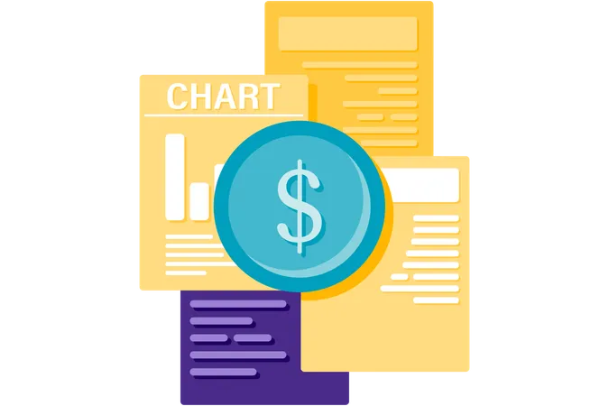 Business financial report  Illustration