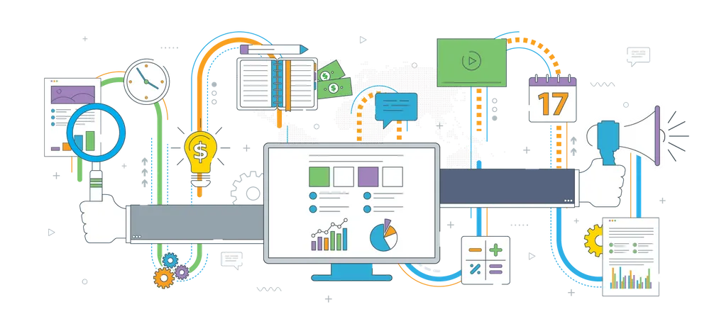 Business financial report  Illustration