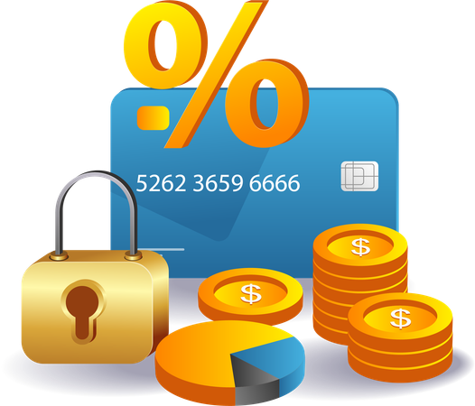 Business financial security system  Illustration
