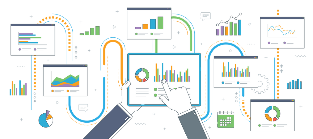 Business financial statistics  Illustration