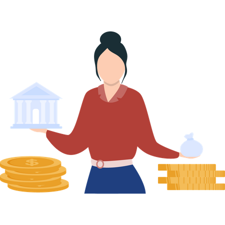Business funding by bank  Illustration