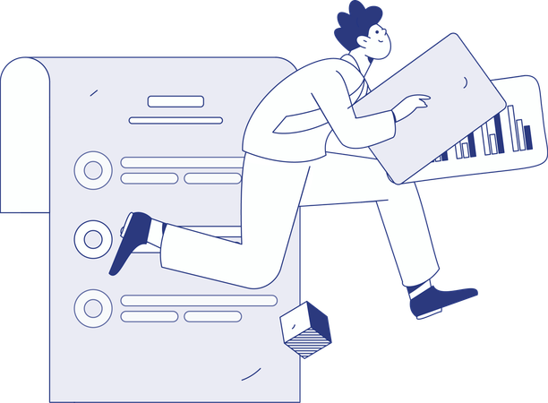 Business getting late for business presentation  Illustration