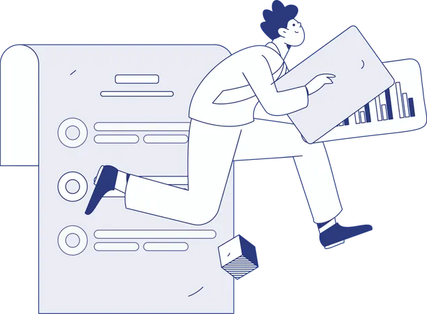 Business getting late for business presentation  Illustration