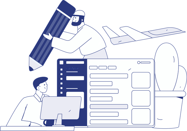 Business getting late for business presentation  Illustration