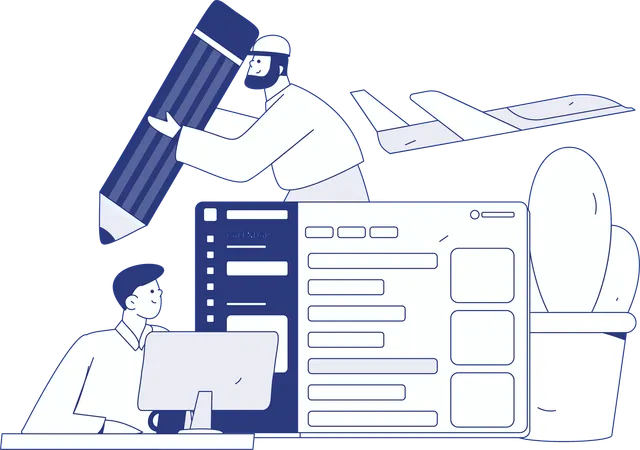 Business getting late for business presentation  Illustration