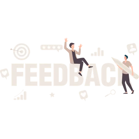 Business getting positive feedback Illustration