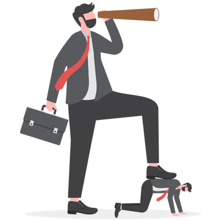 Business Concept Of Giant Foot Trampling A Businessman Concept Of Power Bad Boss In The Workplace Vector Illustration Illustration