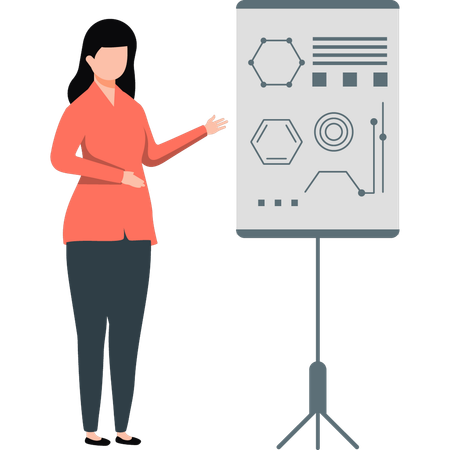 Business girl showing business strategy chat  Illustration