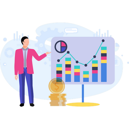 Business giving finance analysis report  Illustration