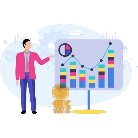 Business giving finance analysis report  Illustration